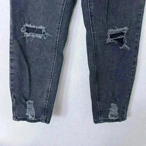 ASOS black faded straight leg jeans womens size W30 L30 high waisted Distressed - Picture 4 of 7